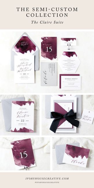 Forros sobre invitaciones (blanco y burdeos) 7
