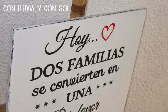 Cartel con caballete para bienvenida boda 1