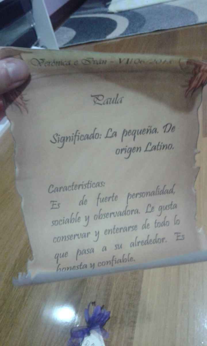 Pergaminos con el nombre en cada silla - 2