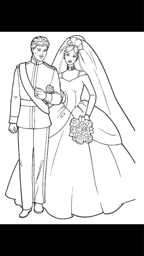 Dibujos para colorear temática boda - 2