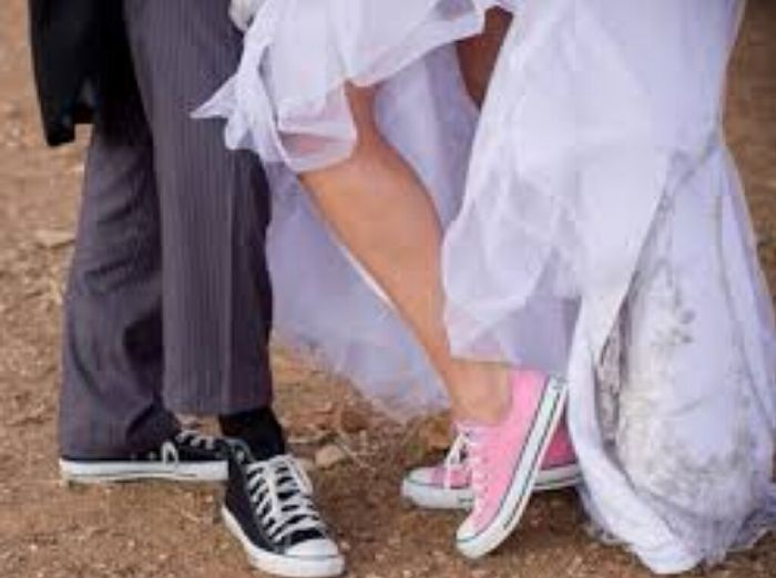 ¿los novios... con zapatillas? - 2