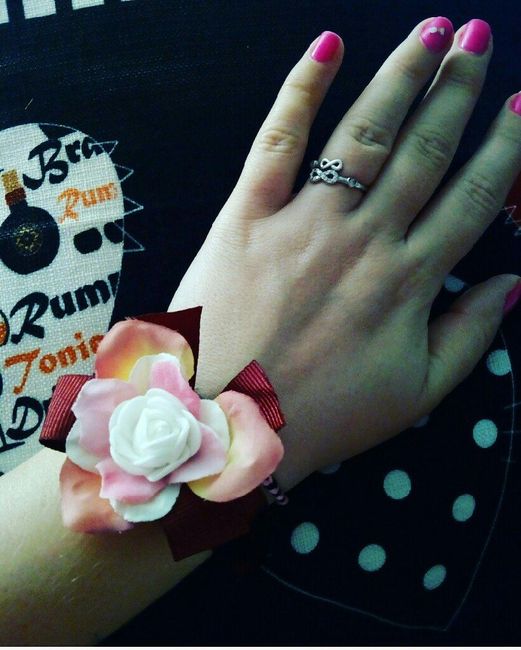 Pulseras flores para damas de honor diy - 2