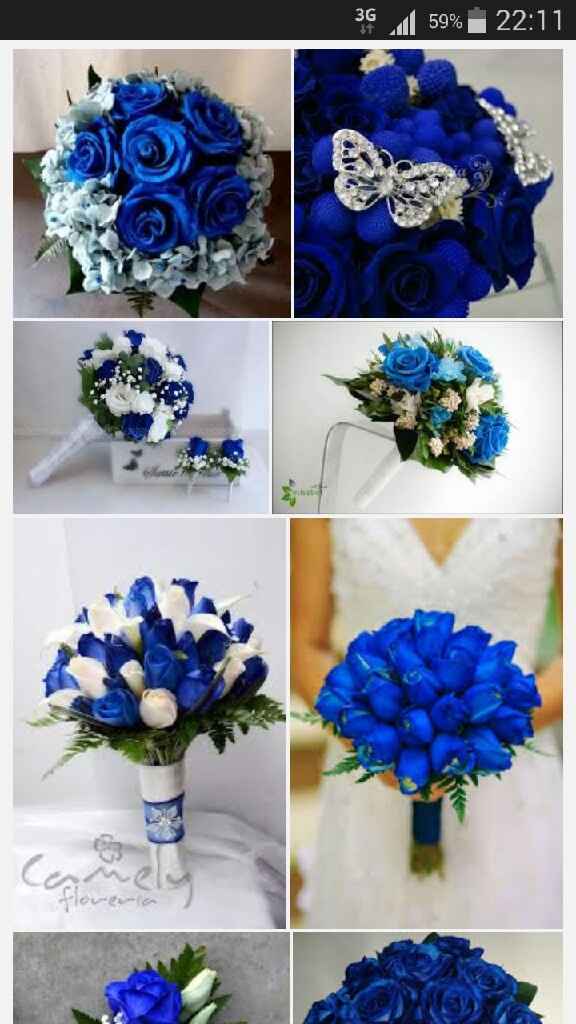 Pendientes azules y ramo. ¿qué flores y qué color? - 1
