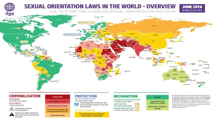 Sexual Orientation Laws Map 2016