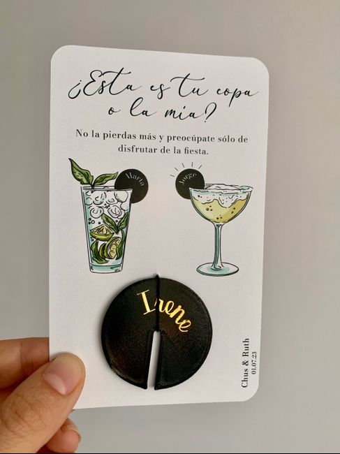 Regalos invitados. Marca copas - 3