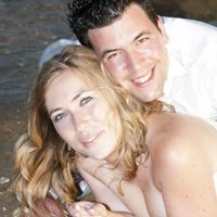 en la playa