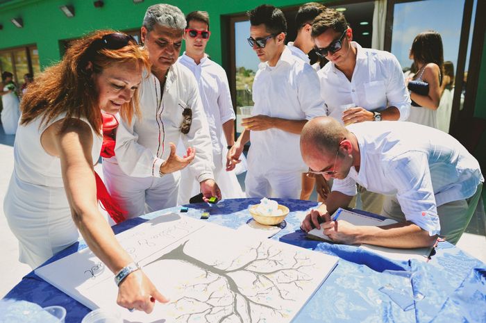 momento arbol de huellas y libro de firmas