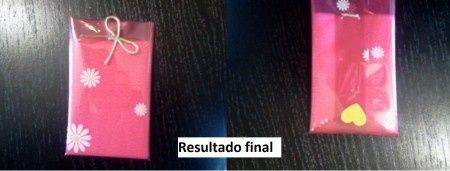 pañuelos "lágrimas de felicidad" con celofán terminados