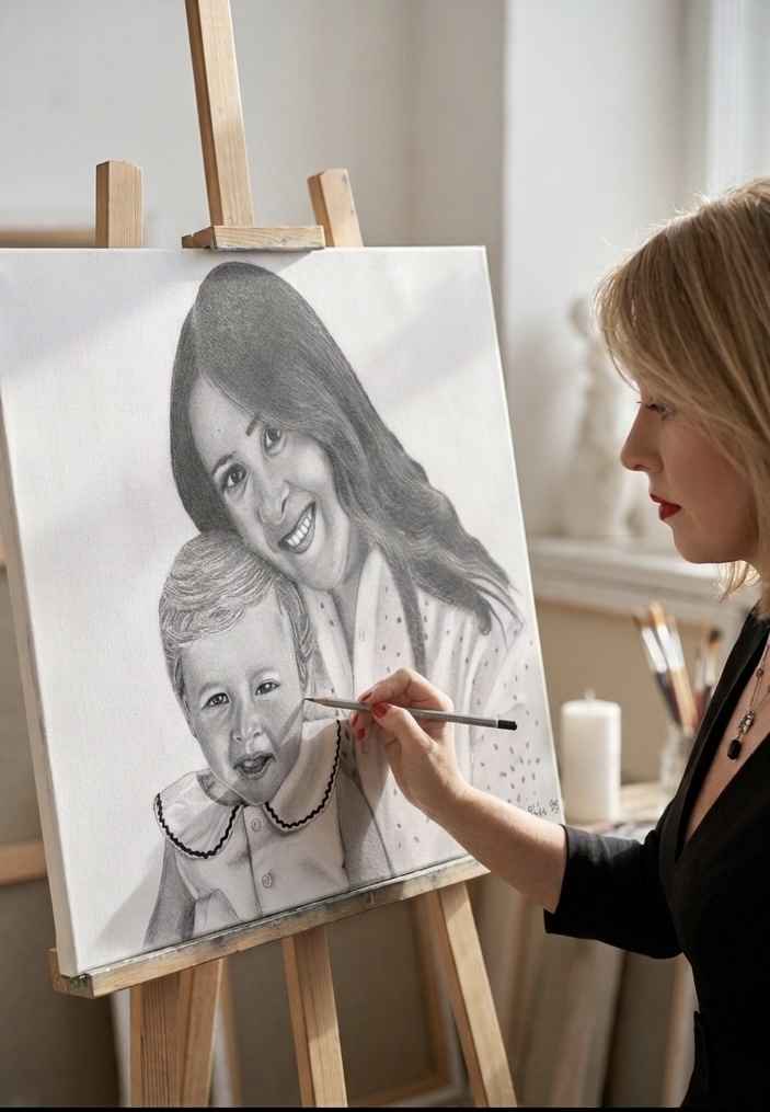 Retratos a Lápiz - Mamas ❤️ - 2