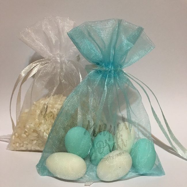 Bolsitas de organza - Arroz y Peladillas