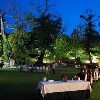 Jardín del restaurante para el cóctel
