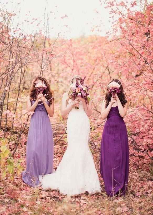 Damas de honor color morado