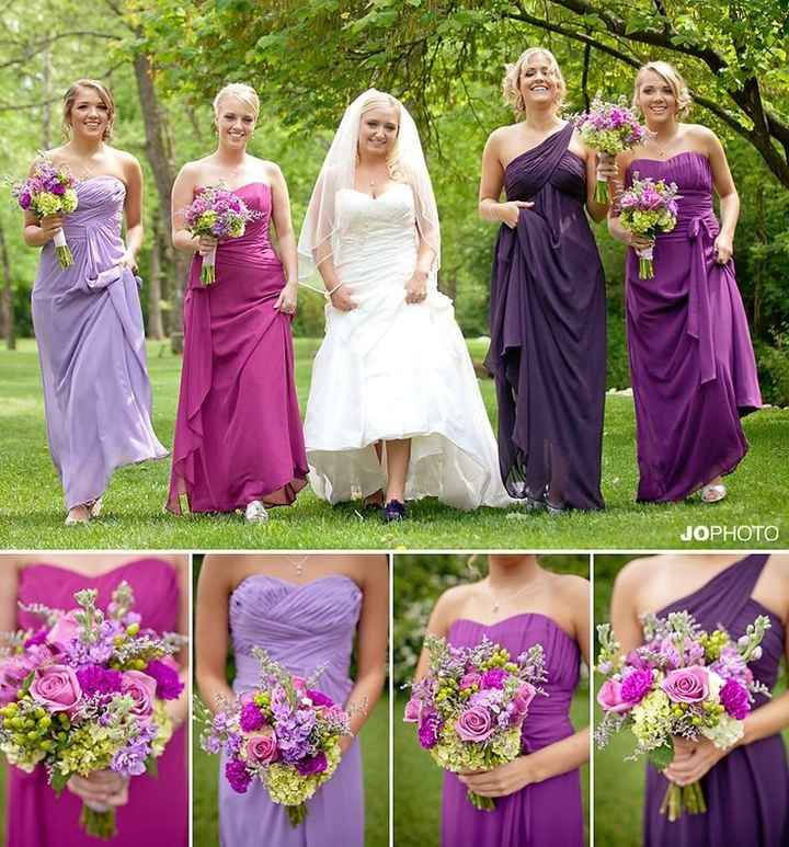 Damas de honor color morado