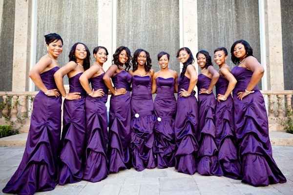 Damas de honor color morado