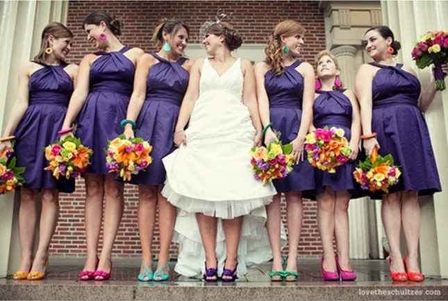 Damas de honor color morado