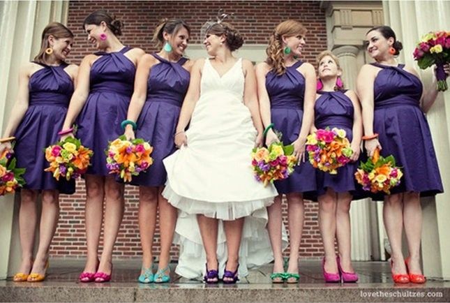 Damas de honor color morado
