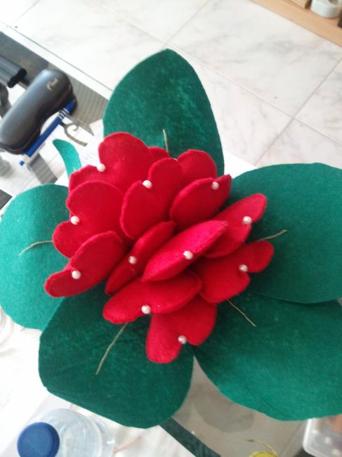 ramo corazones de fieltro 