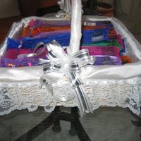 la cesta con los abanicos para la ceremonia