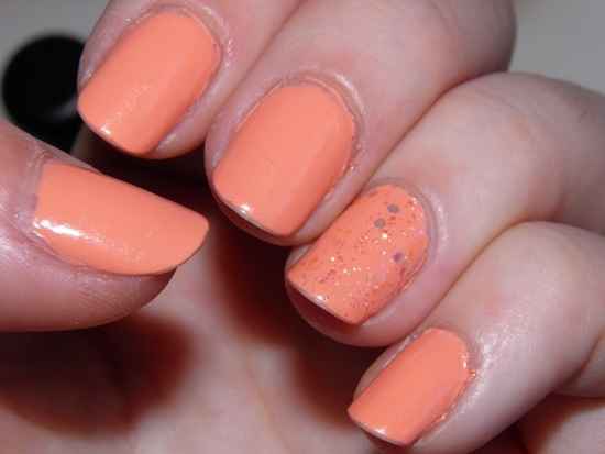 uñas pastel naranja