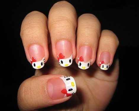 uñas francesas hello kitty