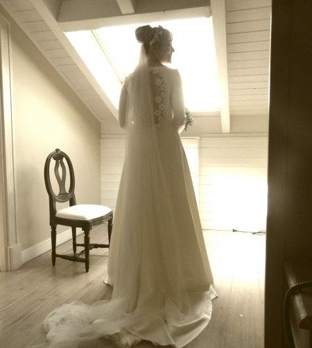 Vestido novia crepe - 1