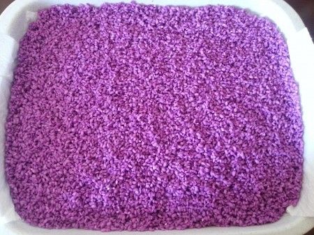 Arroz tintado de morado