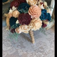 Ramo de novia con flores de papel. - 1