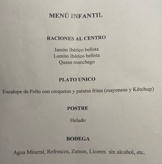 Menú de boda. 4