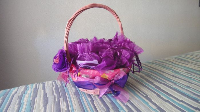 Cesta decorada por mi con los alfileres ya preparados