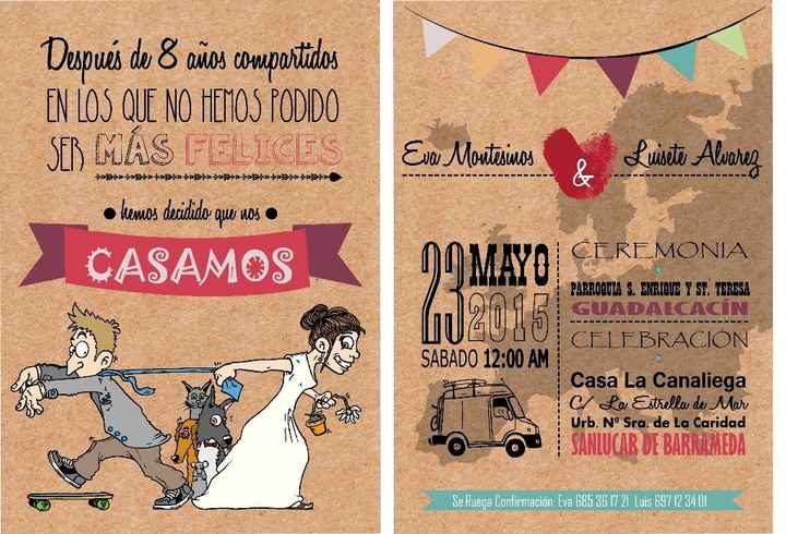 invitaciones personalizadas hechas por nosotros (somos diseÃ±adores grÃ¡ficos los dos)