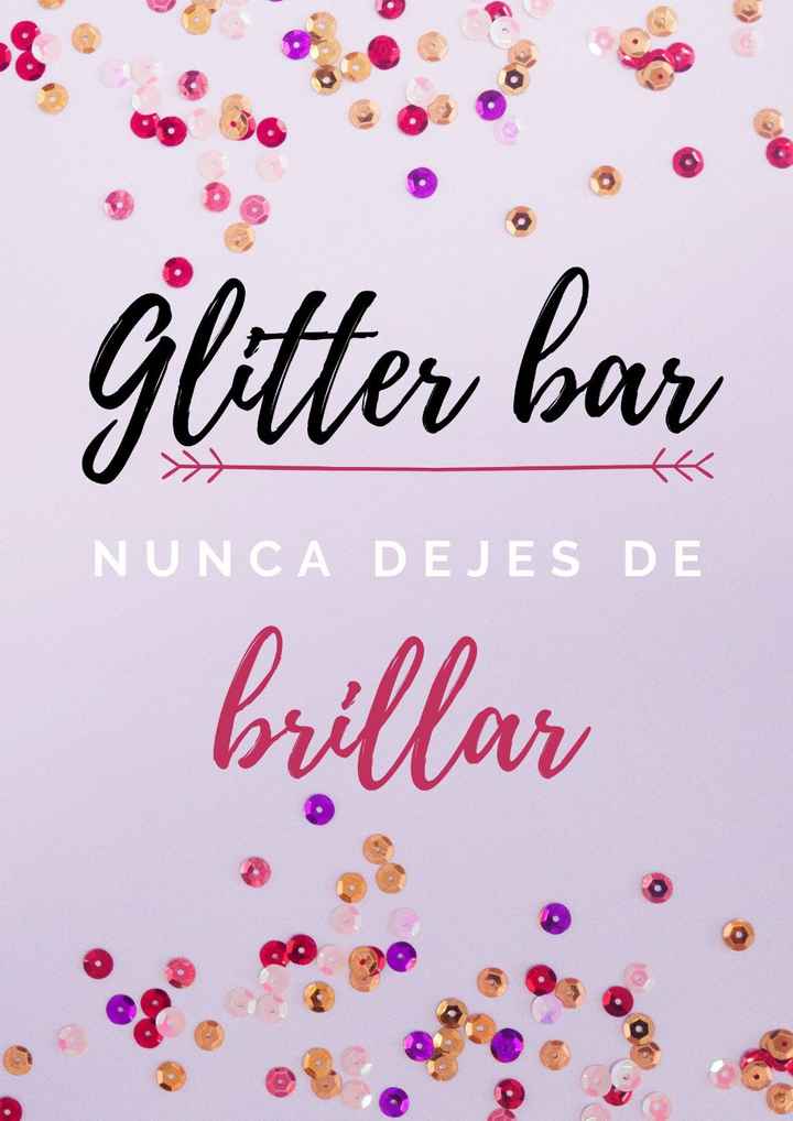 Carteles libro de firmas y glitter bar - 1