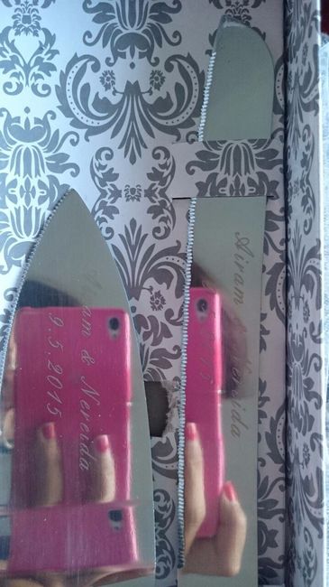 mis utensilios para el corte de la tarta