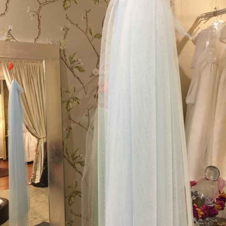 Velo tul azul de Vintage Bodas