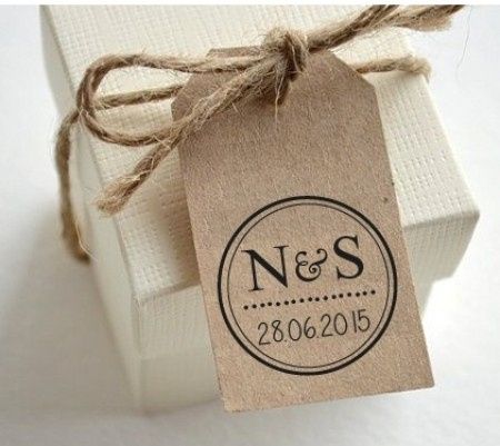 Etiquetas kraft sello personalizado boda