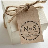 Etiquetas kraft sello personalizado boda
