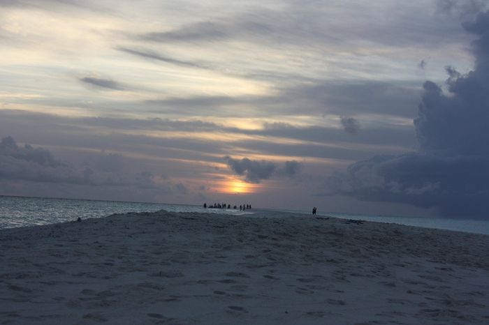 Puesta de sol en la Lengua de arena en Kuramathi