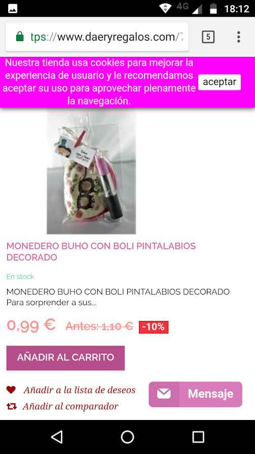 cartera buho kon boli pintalabios