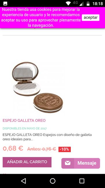 espejito bolso kon peine galleta oreo