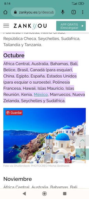 Luna de miel primera semana de noviembre? 1