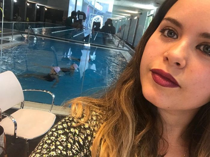 cuando llegue al spa...(pintada como una puerta jajajajaja n sabia nada)