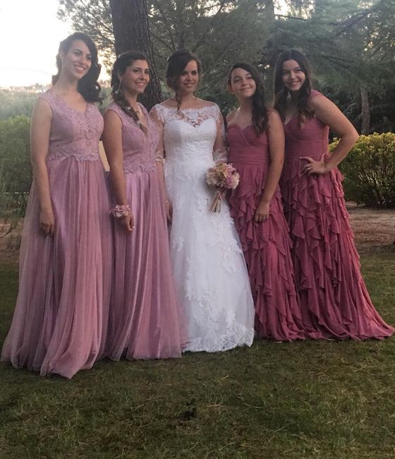 con mis damas de honor