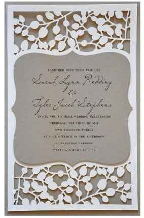 Marco de hojas, lasercut wedding invitation
