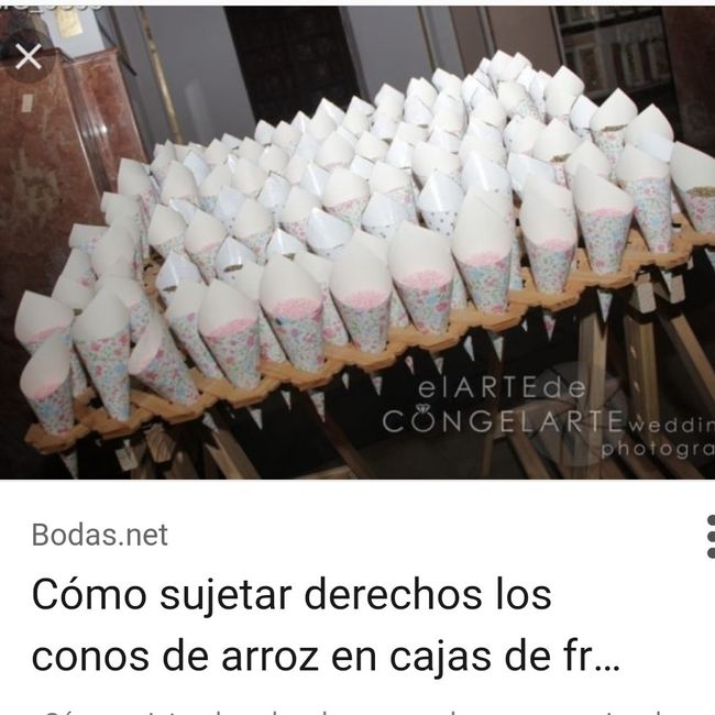 Conos arroz. cómo colocarlos para q no se derramen - 3