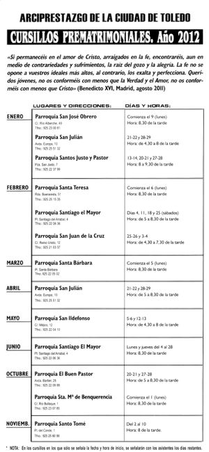 cursos prematrimoniales toledo