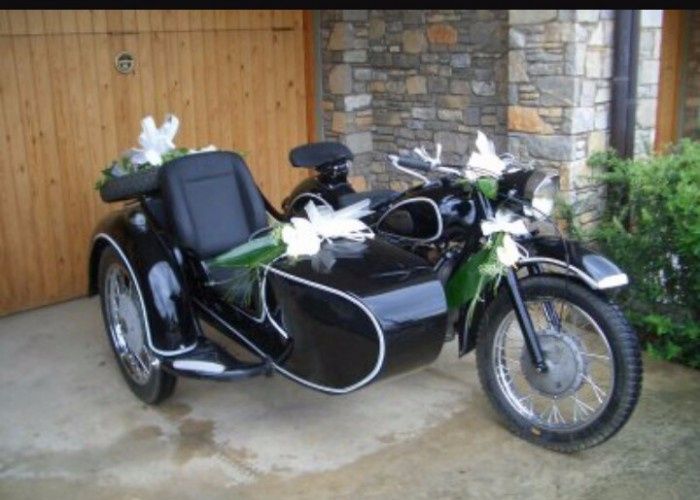 moto nupcial con sidecar