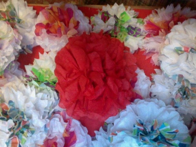 Mis flores de servilleta!