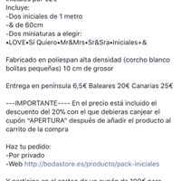Pack iniciales de poliespan 52€ - 2