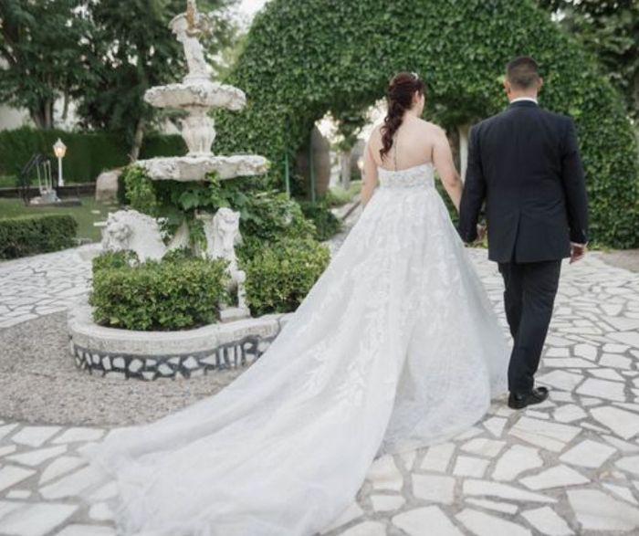 Ideas para recoger la cola del vestido de novia - 2