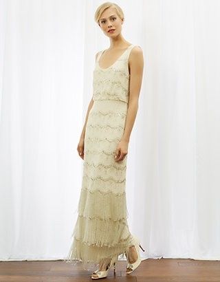 Vestido de novia evasé estilo años 20