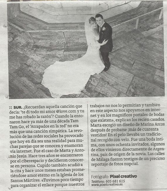 Mi boda en diario Sur